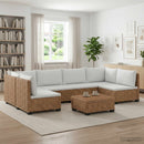 vidaXL 7 db Rattan Lounge Szett Párnákkal GENDT Természetes Rátta