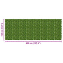 vidaXL Erkély képernyő levelekkel Zöld és Sárga 400 x 150 cm