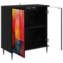 vidaXL Széf HEESCH Fekete Tölgy 69 x 33 x 76 cm Szerelt Fa