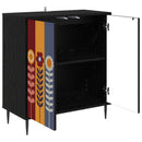vidaXL Széf ESSEN Fekete Tölgy 69 x 33 x 76 cm Szerelt Fa