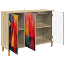 vidaXL Széf HEESCH Sonoma 102 x 33 x 75 cm Szerelt Fa
