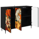 vidaXL Széf GENNEP Fekete Tölgy 102 x 33 x 76 cm Szerelt Fa