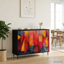 vidaXL Széf HEESCH Fekete Tölgy 102 x 33 x 76 cm Szerelt Fa