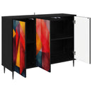vidaXL Széf HEESCH Fekete Tölgy 102 x 33 x 76 cm Szerelt Fa