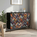 vidaXL Széf OMMEN Fekete Tölgy 102 x 33 x 76 cm Szerelt Fa
