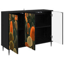 vidaXL Széf ZAANDAM Fekete Tölgy 102 x 33 x 76 cm Szerelt Fa