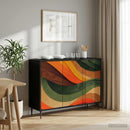 vidaXL Széf BONN Fekete Tölgy 102 x 33 x 76 cm Szerelt Fa