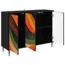 vidaXL Széf BONN Fekete Tölgy 102 x 33 x 76 cm Szerelt Fa