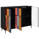 vidaXL Széf ESSEN Fekete Tölgy 102 x 33 x 76 cm Szerelt Fa
