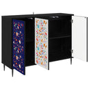 vidaXL Széf MAINZ Fekete Tölgy 102 x 33 x 76 cm Szerelt Fa
