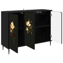 vidaXL Széf BREMEN Fekete Tölgy 102 x 33 x 76 cm Szerelt Fa
