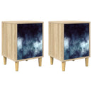 vidaXL Éjjeliszekrény RAALTE 2 db Sonoma Tölgy 36 x 33 x 50 cm