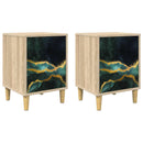 vidaXL Éjjeliszekrény WIJHE 2 db Sonoma Tölgy 36 x 33 x 50 cm