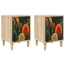 vidaXL Éjjeliszekrény ZAANDAM 2 db Sonoma Tölgy 36 x 33 x 50 cm