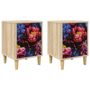 vidaXL Éjjeliszekrény KIEL 2 db Sonoma Tölgy 36 x 33 x 50 cm