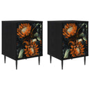 vidaXL Éjjeliszekrény LOCHEM 2 db Fekete Tölgy 36 x 33 x 51 cm