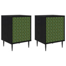 vidaXL Éjjeliszekrény GELEEN 2 db Fekete Tölgy 36 x 33 x 51 cm