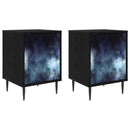vidaXL Éjjeliszekrény RAALTE 2 db Fekete Tölgy 36 x 33 x 51 cm