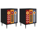 vidaXL Éjjeliszekrény ESSEN 2 db Fekete Tölgy 36 x 33 x 51 cm