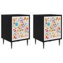 vidaXL Éjjeliszekrény MAINZ 2 db Fekete Tölgy 36 x 33 x 51 cm