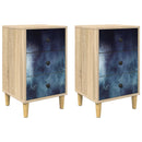 vidaXL Éjjeliszekrény RAALTE 2 db Sonoma Tölgy 36 x 33 x 60 cm