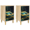 vidaXL Éjjeliszekrény WIJHE 2 db Sonoma Tölgy 36 x 33 x 60 cm