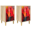 vidaXL Éjjeliszekrény HEESCH 2 db Sonoma Tölgy 36 x 33 x 60 cm