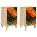 vidaXL Éjjeliszekrény ZAANDAM 2 db Sonoma Tölgy 36 x 33 x 60 cm