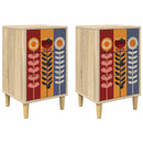 vidaXL Éjjeliszekrény ESSEN 2 db Sonoma Tölgy 36 x 33 x 60 cm
