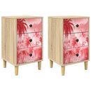 vidaXL Éjjeliszekrény AACHEN 2 db Sonoma Tölgy 36 x 33 x 60 cm