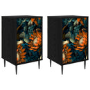 vidaXL Éjjeliszekrény LOCHEM 2 db Fekete Tölgy 36 x 33 x 61 cm
