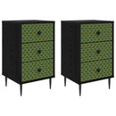 vidaXL Éjjeliszekrény GELEEN 2 db Fekete Tölgy 36 x 33 x 61 cm