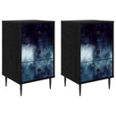 vidaXL Éjjeliszekrény RAALTE 2 db Fekete Tölgy 36 x 33 x 61 cm