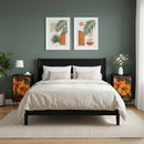vidaXL Éjjeliszekrény GENNEP 2 db Fekete Tölgy 36 x 33 x 61 cm