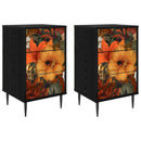 vidaXL Éjjeliszekrény GENNEP 2 db Fekete Tölgy 36 x 33 x 61 cm