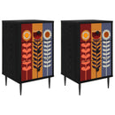 vidaXL Éjjeliszekrény ESSEN 2 db Fekete Tölgy 36 x 33 x 61 cm