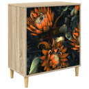 vidaXL Fiókos szekrény LOCHEM Narancs mintás 66 x 36,5 x 75 cm Sonoma