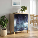 vidaXL Fiókos szekrény RAALTE Kék márvány mintás 66 x 36,5 x 75 cm