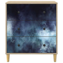 vidaXL Fiókos szekrény RAALTE Kék márvány mintás 66 x 36,5 x 75 cm