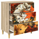 vidaXL Fiókos szekrény GENNEP Liliom minta 66 x 36,5 x 75 cm Sonoma