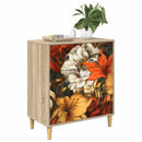 vidaXL Fiókos szekrény GENNEP Liliom minta 66 x 36,5 x 75 cm Sonoma
