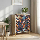 vidaXL Fiókos szekrény OMMEN Geometrikus minta 66 x 36,5 x 75 cm