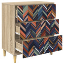 vidaXL Fiókos szekrény OMMEN Geometrikus minta 66 x 36,5 x 75 cm