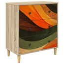 vidaXL Fiókos szekrény BONN Retro hullám nyomás 66 x 36,5 x 75 cm