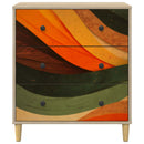 vidaXL Fiókos szekrény BONN Retro hullám nyomás 66 x 36,5 x 75 cm