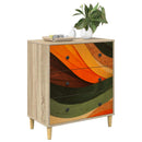 vidaXL Fiókos szekrény BONN Retro hullám nyomás 66 x 36,5 x 75 cm