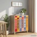 vidaXL Fiókos szekrény ESSEN Napraforgó mintával 66 x 36,5 x 75 cm