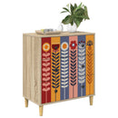 vidaXL Fiókos szekrény ESSEN Napraforgó mintával 66 x 36,5 x 75 cm