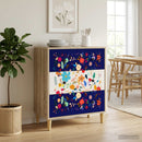 vidaXL Fiókos szekrény MAINZ Virágos minta 66 x 36,5 x 75 cm Sonoma