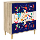 vidaXL Fiókos szekrény MAINZ Virágos minta 66 x 36,5 x 75 cm Sonoma